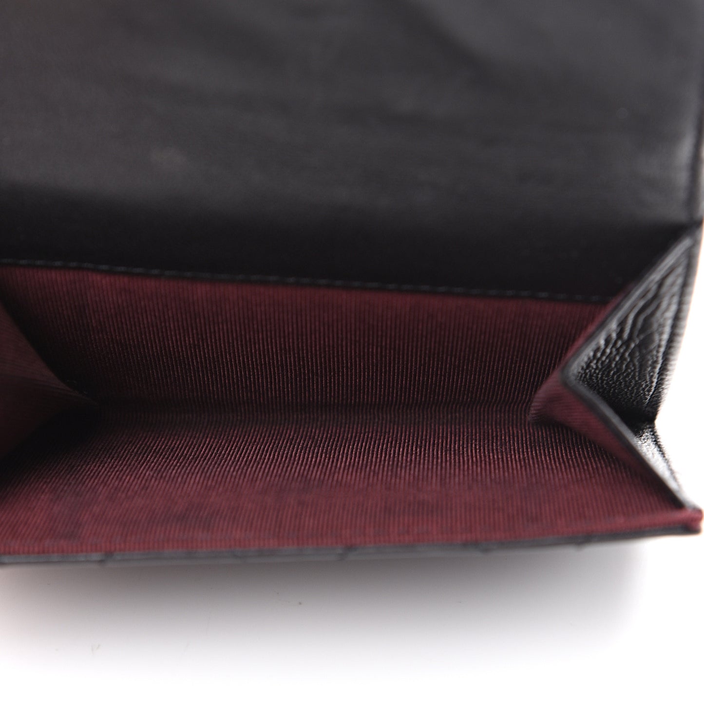 Lambskin Quilted Compact French Flap Wallet Black