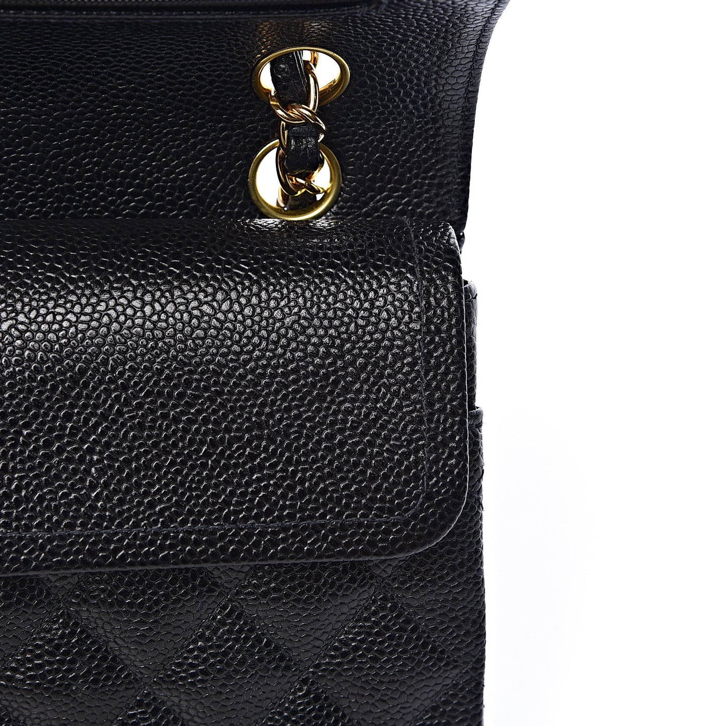 Caviar Quilted Small Double Flap Black