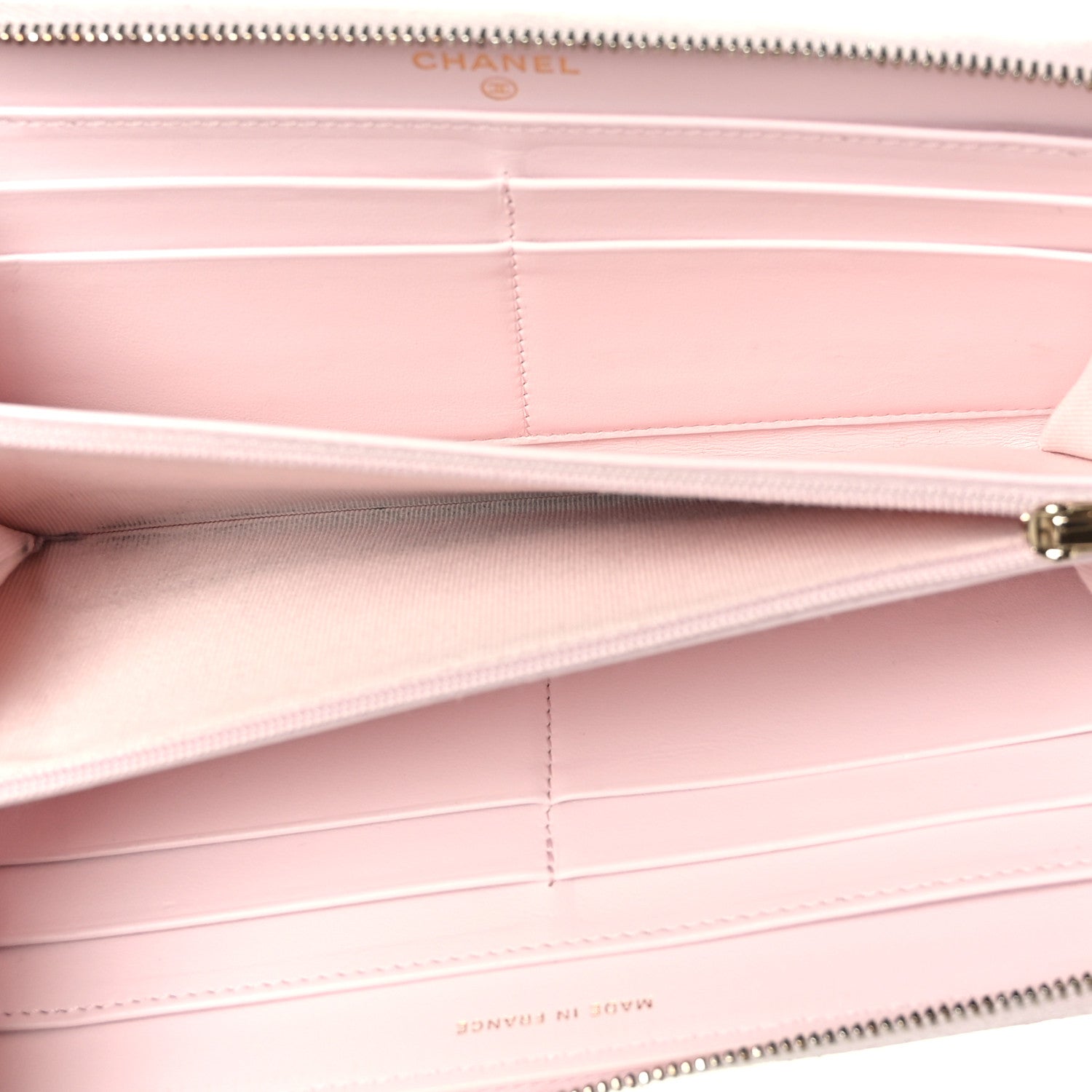 Chanel Caviar Quilted Large Gusset Zip Around Wallet Pink 5 of 8