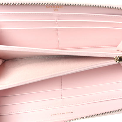 Chanel Caviar Quilted Large Gusset Zip Around Wallet Pink 5 of 8