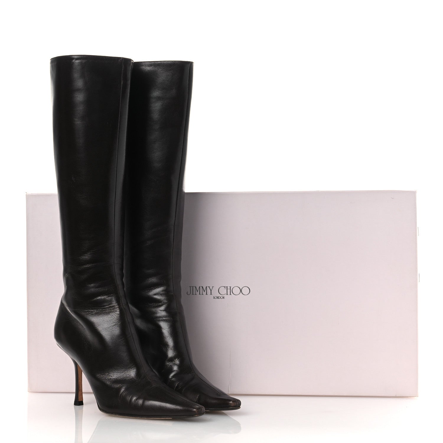 Jimmy Choo Kid Zip 85 Knee Boots 39 Coffee 1805028 – FASHIONPHILE