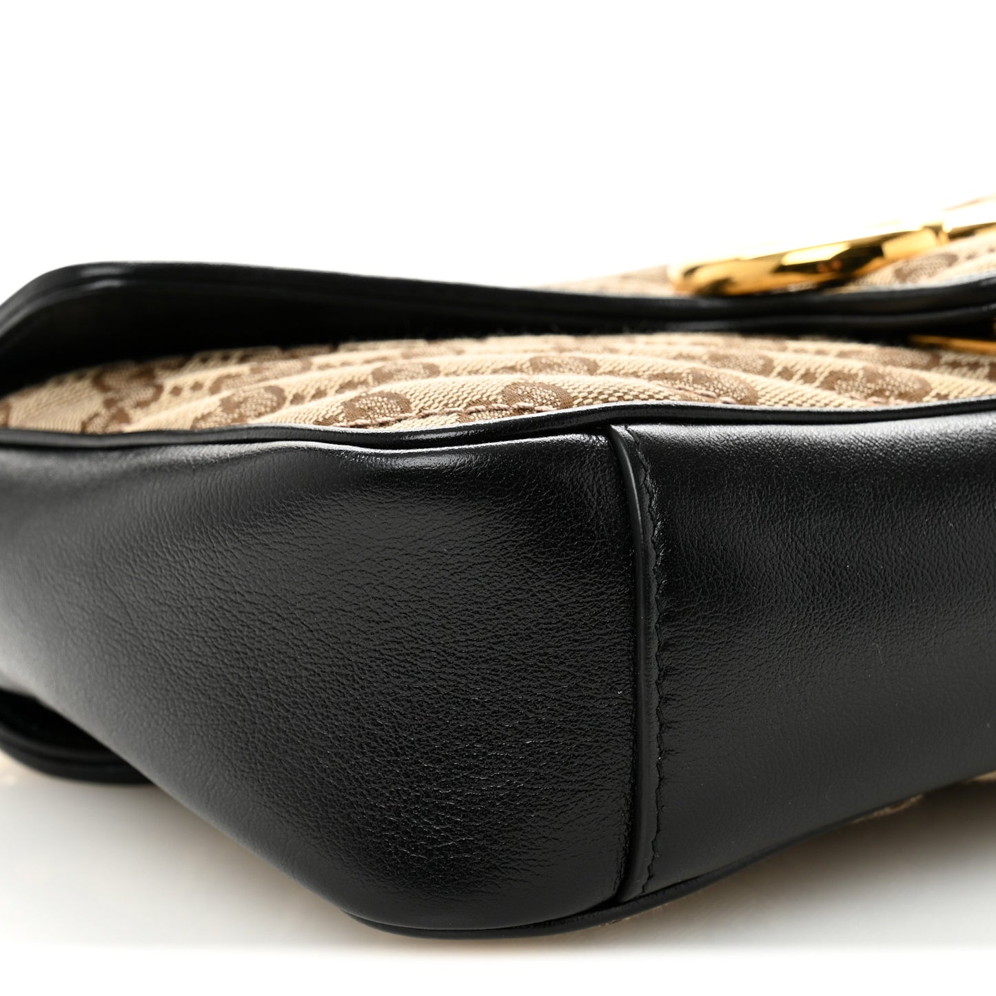 Monogram Matelasse Diagonal Small GG Marmont Shoulder Bag Beige Black
