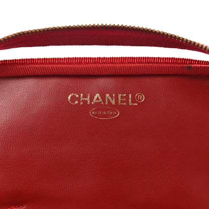 Chanel Calfskin PVC Vanity Cosmetic Case Red 7 of 22