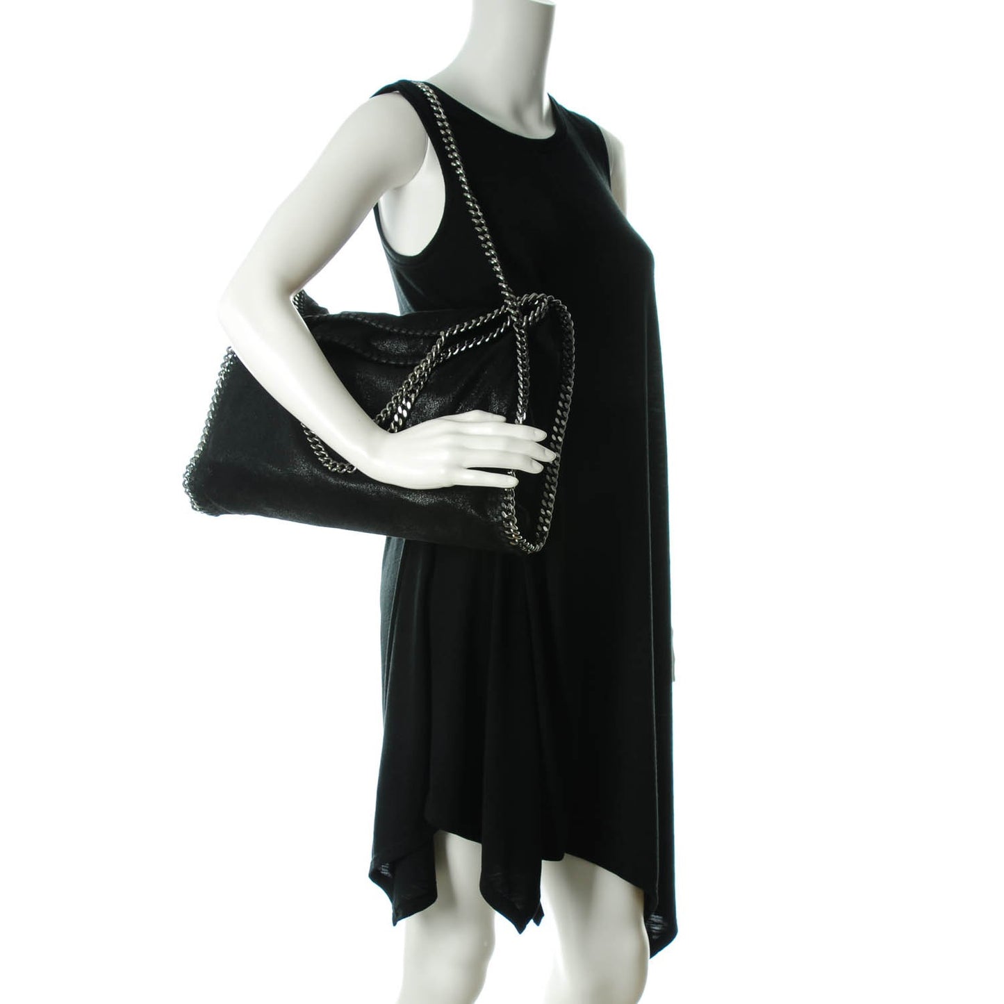 Shaggy Deer Falabella Fold Over Tote Black