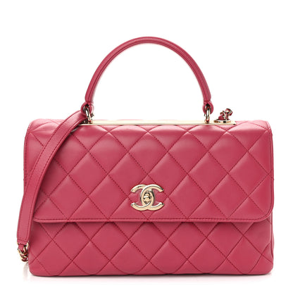 Chanel Lambskin Quilted Medium Trendy CC Flap Dual Handle Bag Dark Pink 1 of 9