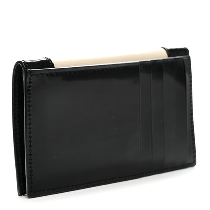 Saint Laurent Nappa Patent Calfskin Two-Toned Monogram Flap Wallet Alabastro Black 3 of 8