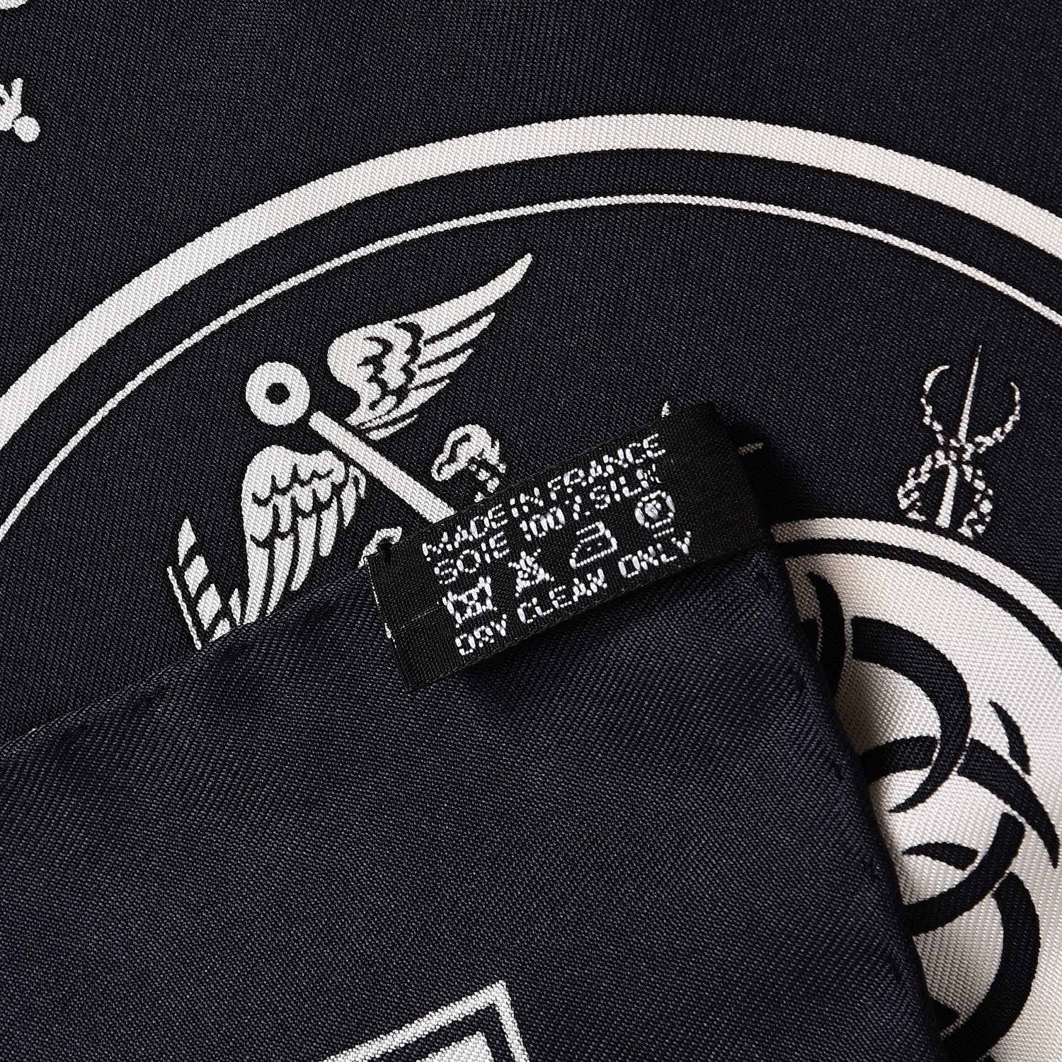 Hermes Silk Ex Libris Pocket Square Scarf Navy Bleu 5 of 5