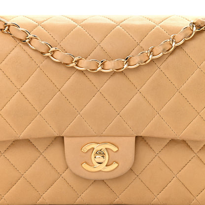 Chanel Lambskin Quilted Medium Double Flap Beige 8 of 13
