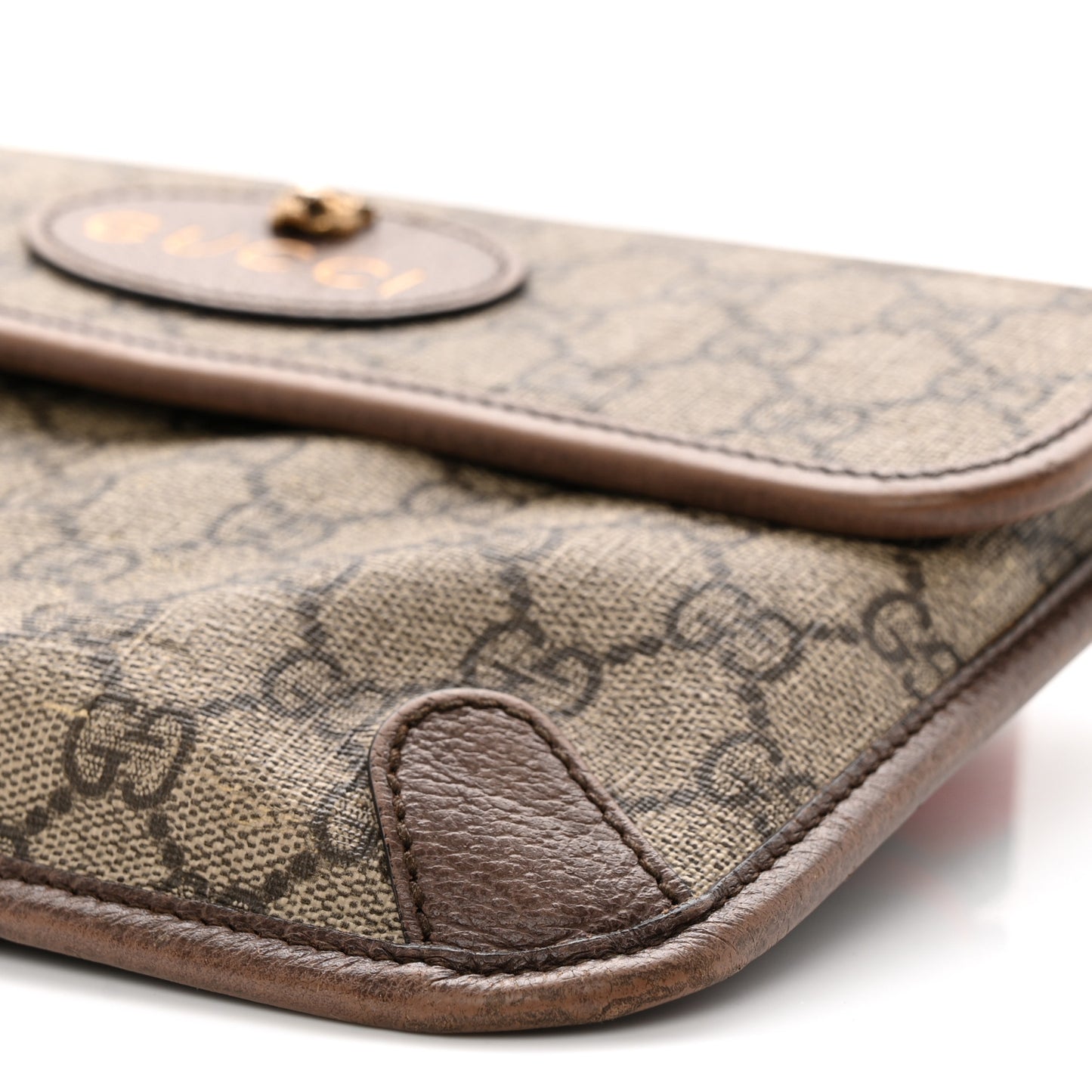 GG Supreme Monogram Neo Vintage Web Belt Bag Brown