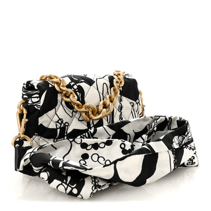 Chanel Canvas Printed Deer Coco Mini Single Flap White Black 3 of 11