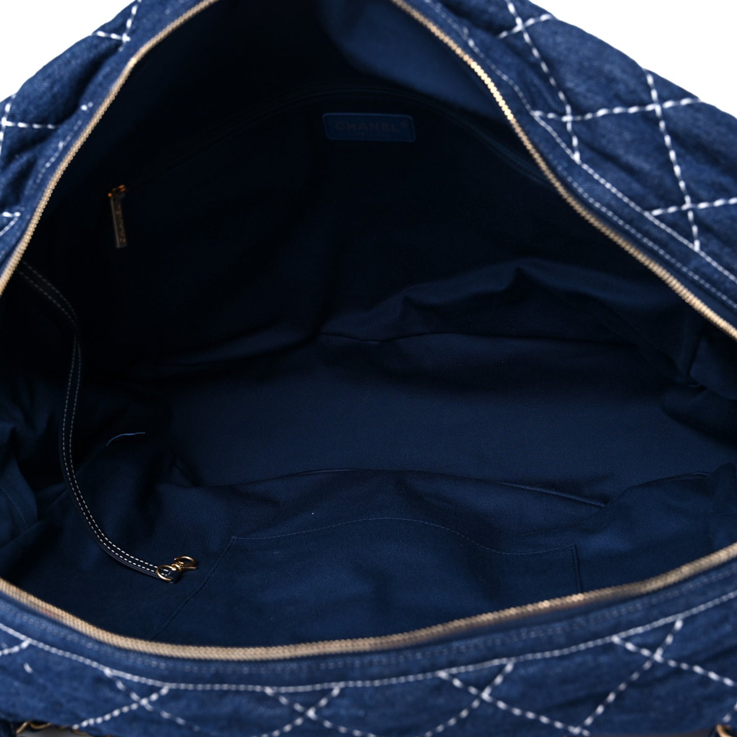 Denim Quilted Large Express Bowling Bag Blue
