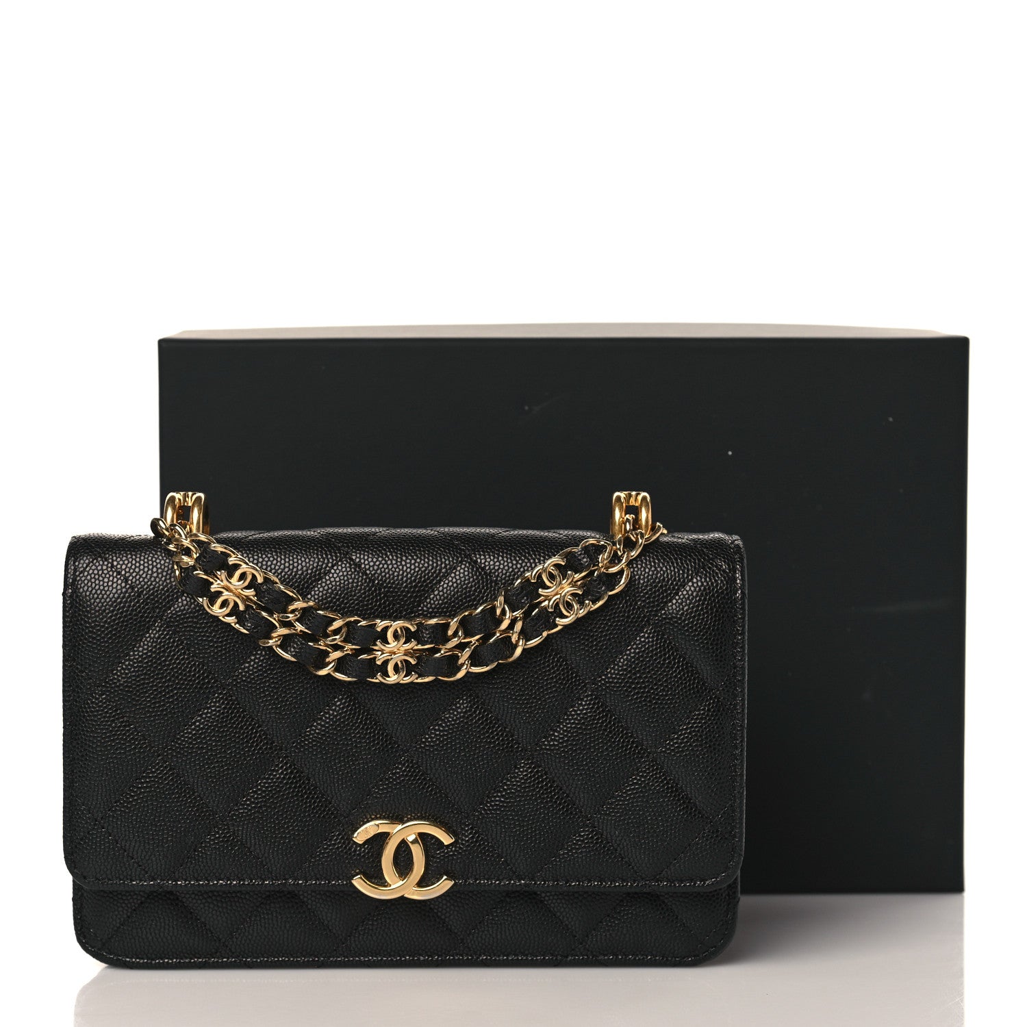 Chanel Caviar Quilted Coco First Wallet On Chain WOC Black 11 of 11