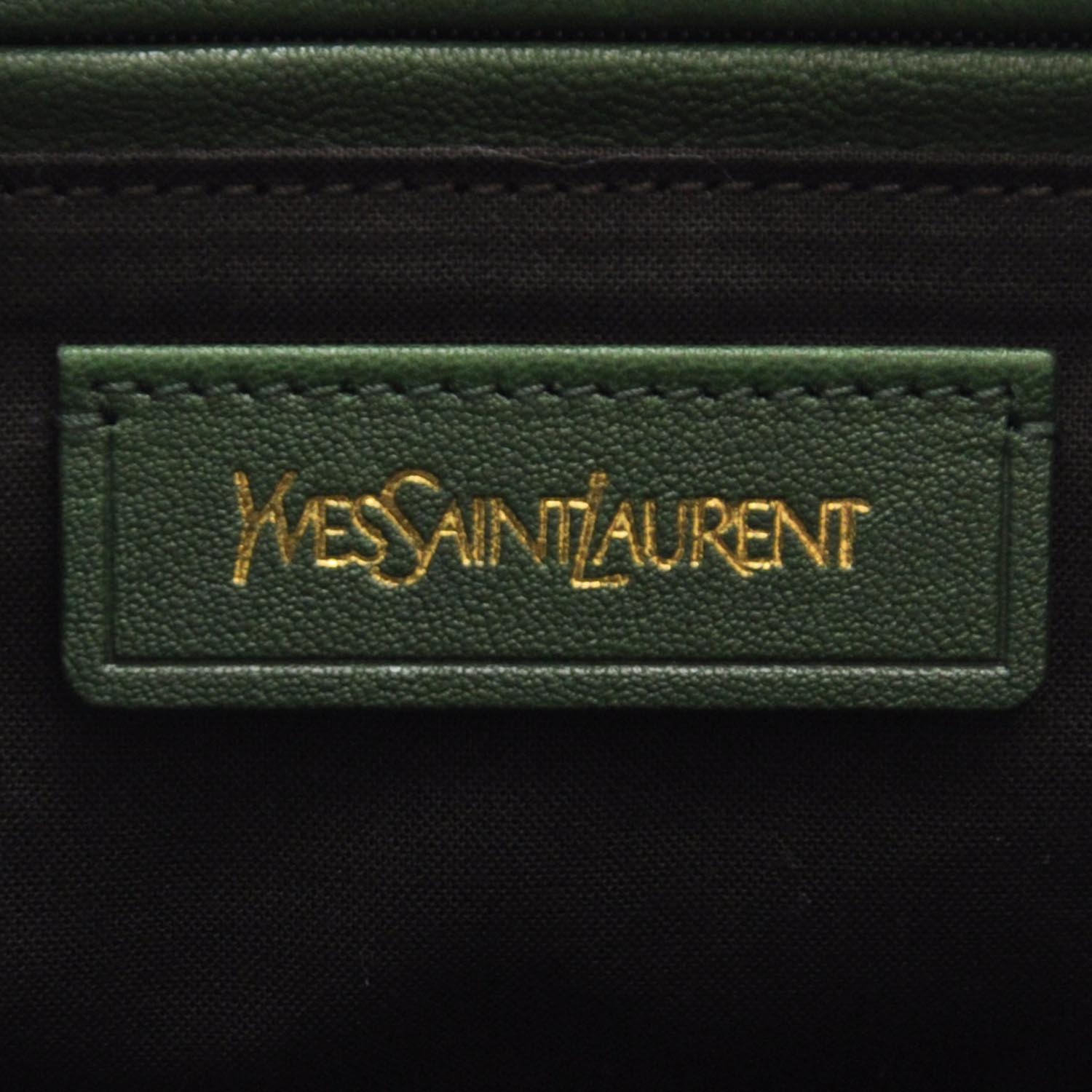Saint Laurent Leather Medium Cabas Chyc Green 6 of 7