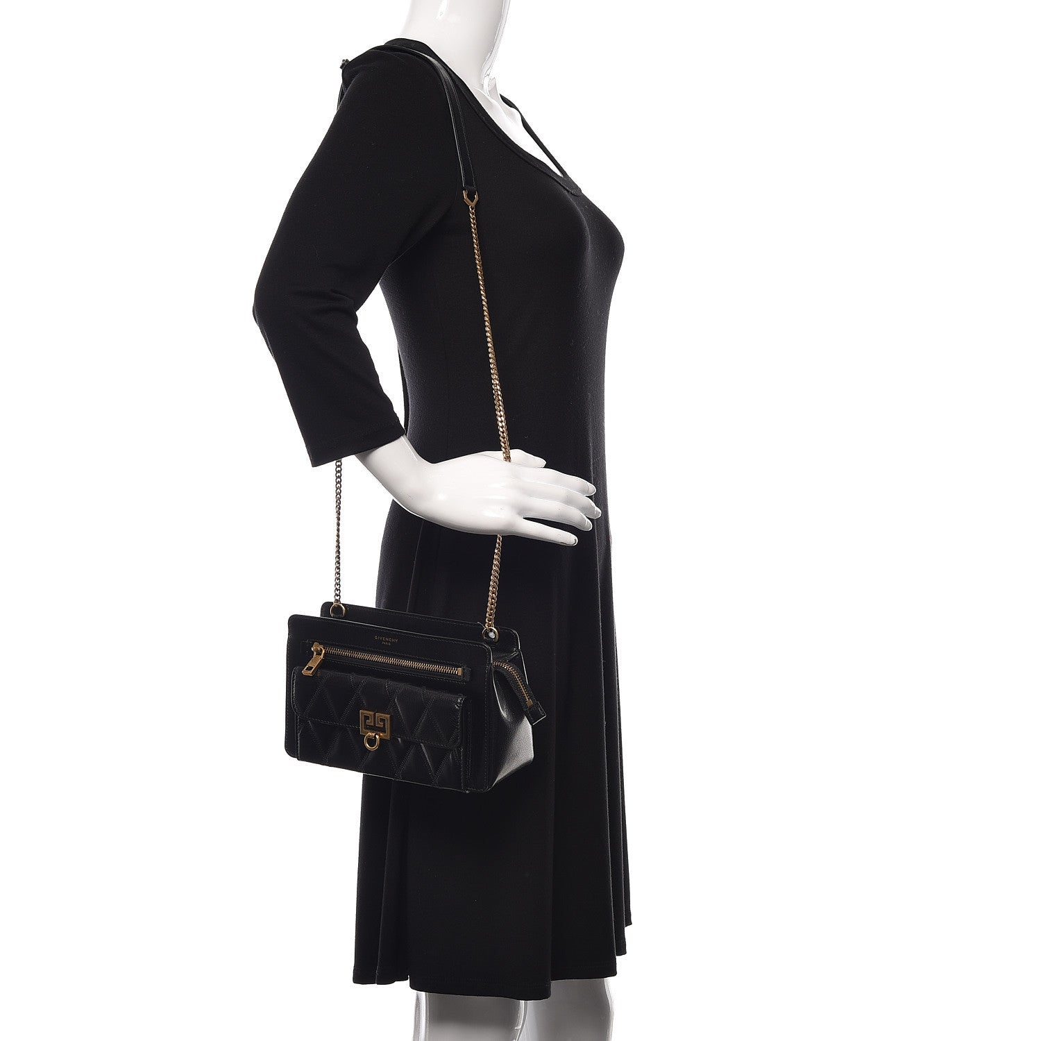 Givenchy Goatskin Diamond Quilted Pocket Crossbody Black 2 of 9