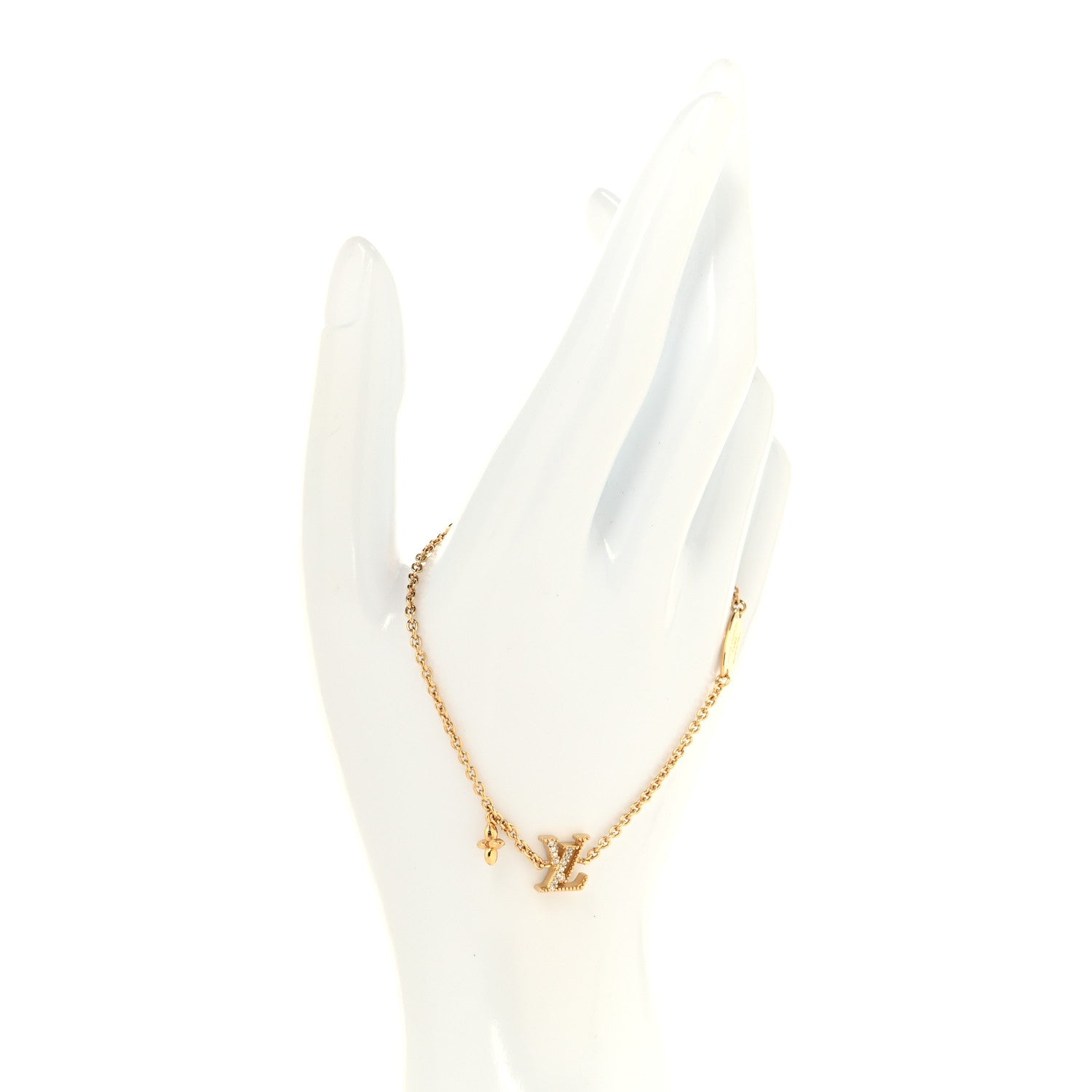 Louis Vuitton Metal Crystal LV Iconic Bracelet Gold 2 of 6