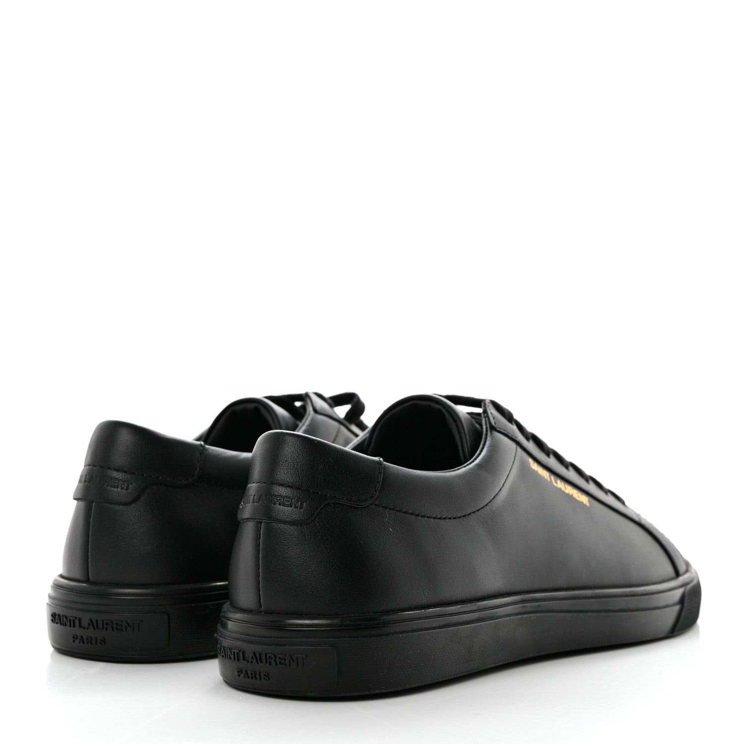 Saint Laurent Calfskin Andy Low Top Sneakers 37 Black 4 of 8