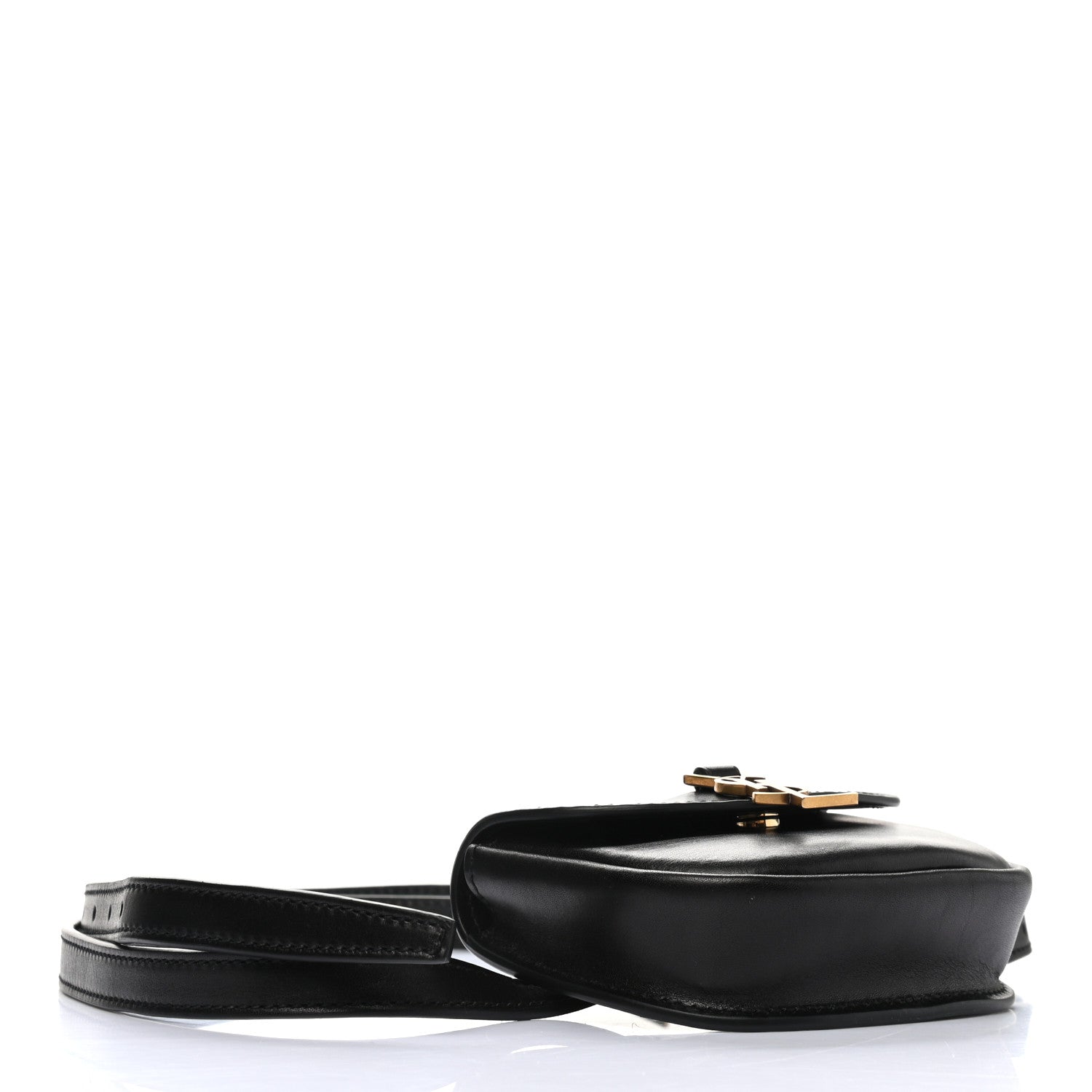 Saint Laurent Smooth Calfskin Mini Classic Monogram Kaia Belt Black 4 of 12
