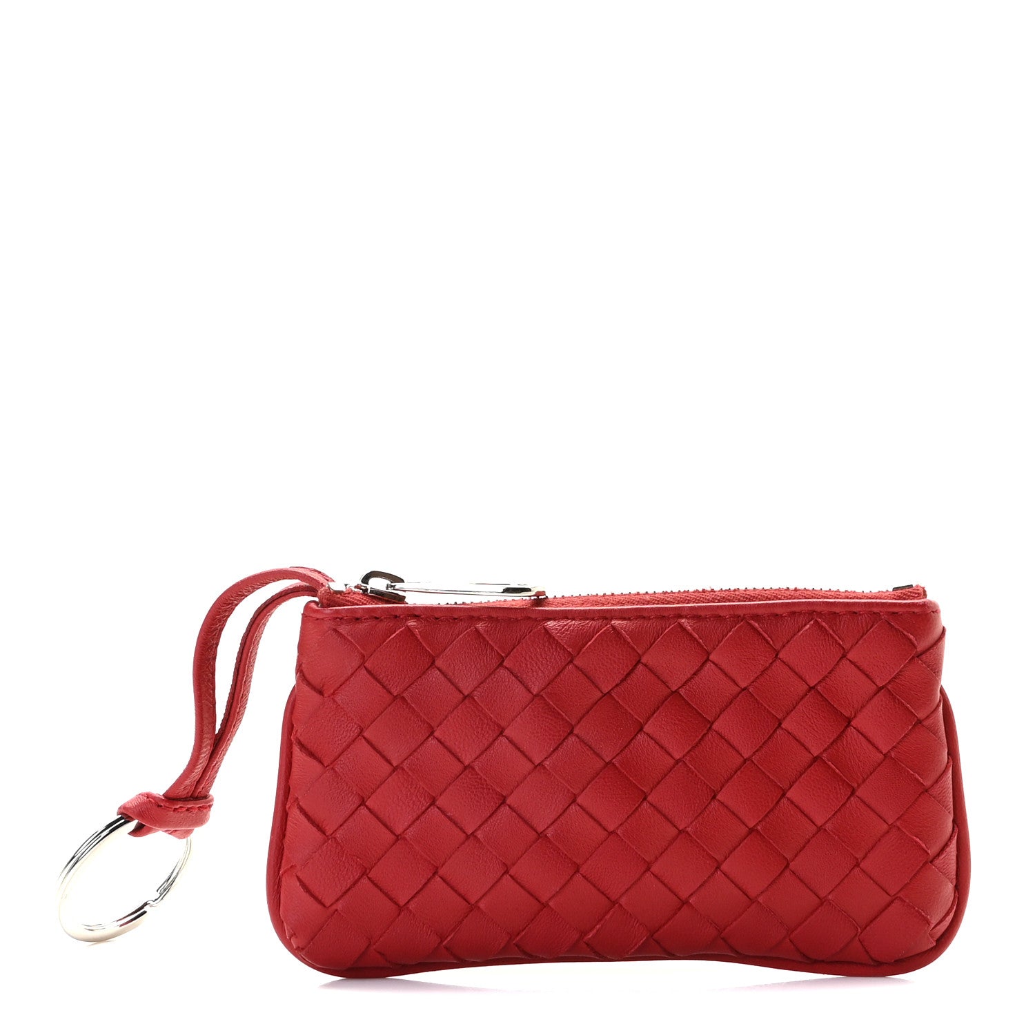 Bottega Veneta Nappa Intrecciato Key Holder Red 1 of 8