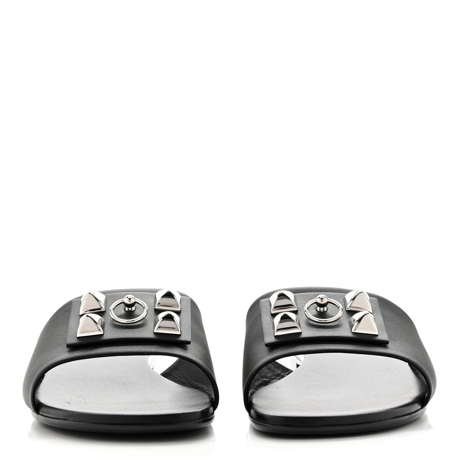 Hermes Calfskin Dune Sandals 40 Black 2 of 9