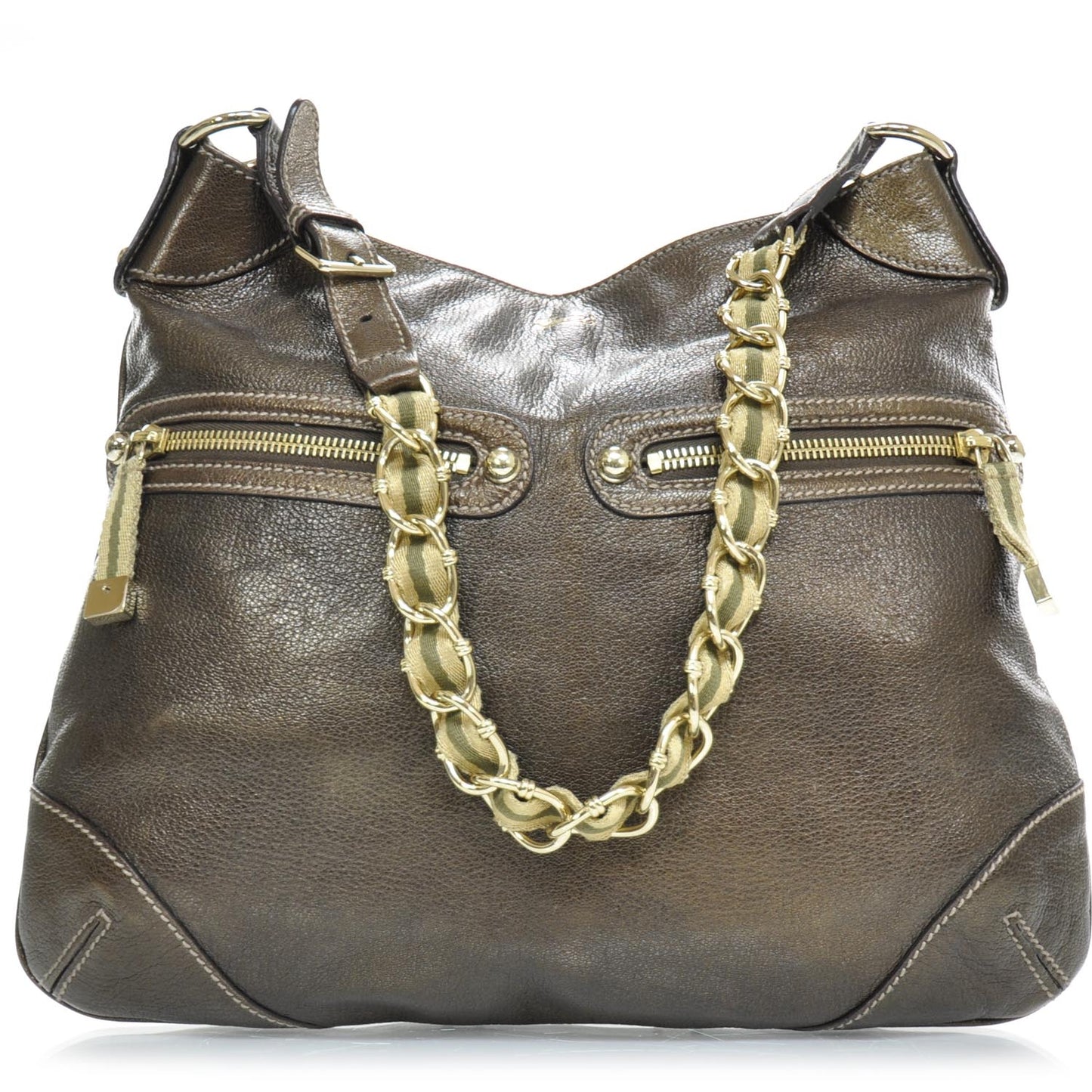 Leather Capri Chain Bag Bronze