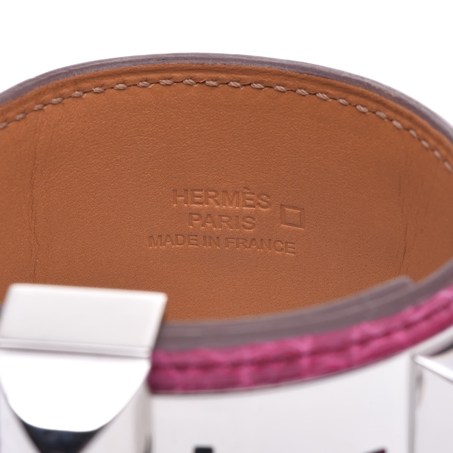 Hermes Shiny Alligator Collier De Chien CDC Bracelet S Fuchsia 4 of 8