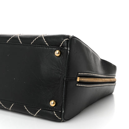 Chanel Calfskin Contrast Stitch Surpique Black 10 of 13
