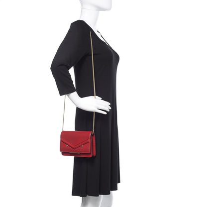Fendi Vitello Century Eyebrow Monster Eyes Embossed Tube Wallet on Chain Fragola 2 of 11