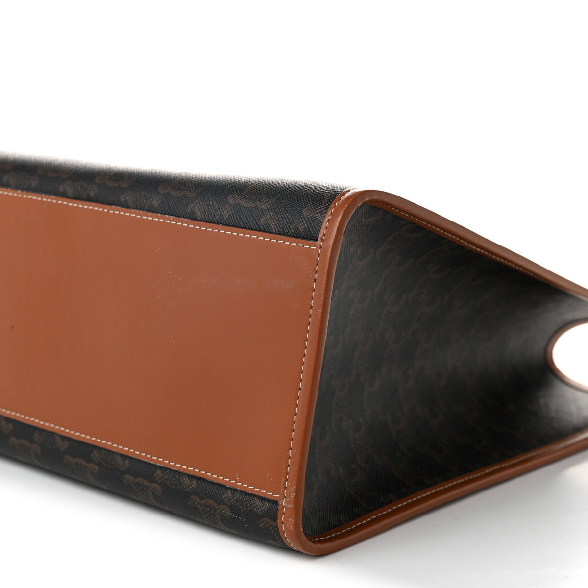 Triomphe Canvas Calfskin Horizontal Cabas Tan