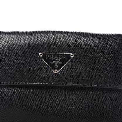 Prada Saffiano Tri-Fold Compact Wallet Black 10 of 10