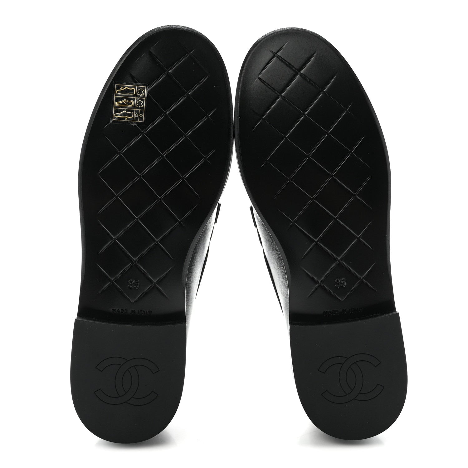 Chanel Lambskin Quilted CC Turnlock Loafers 35 Black 6 of 10