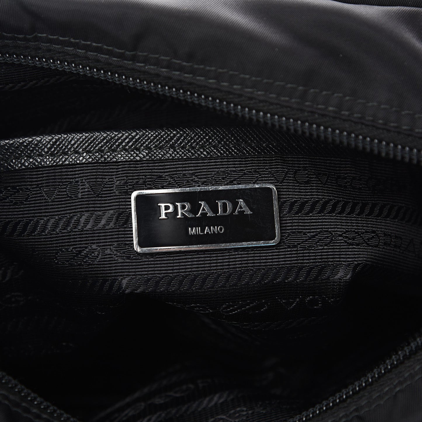 Nylon New Vela Studded Messenger Black Fuoco