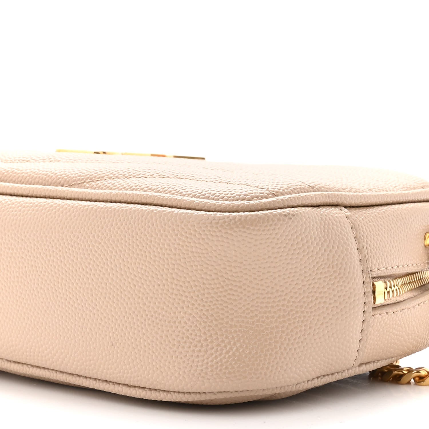 Saint Laurent Grain De Poudre Matelasse Monogram Mini Lou Camera Bag Dark Beige 10 of 10
