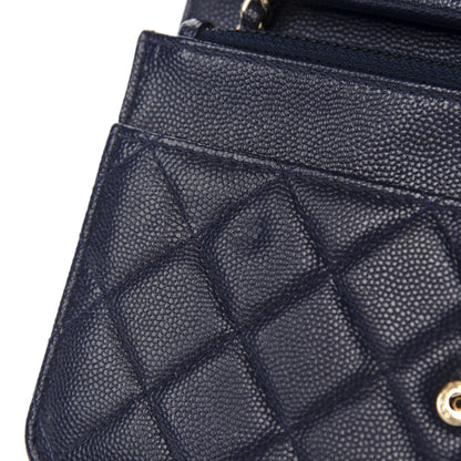 Chanel Caviar Quilted Wallet On Chain WOC Navy Blue 8 of 13
