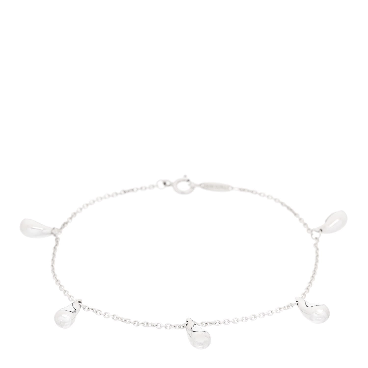 Tiffany Sterling Silver Elsa Peretti Five Station Teardrop Bracelet 1 of 5