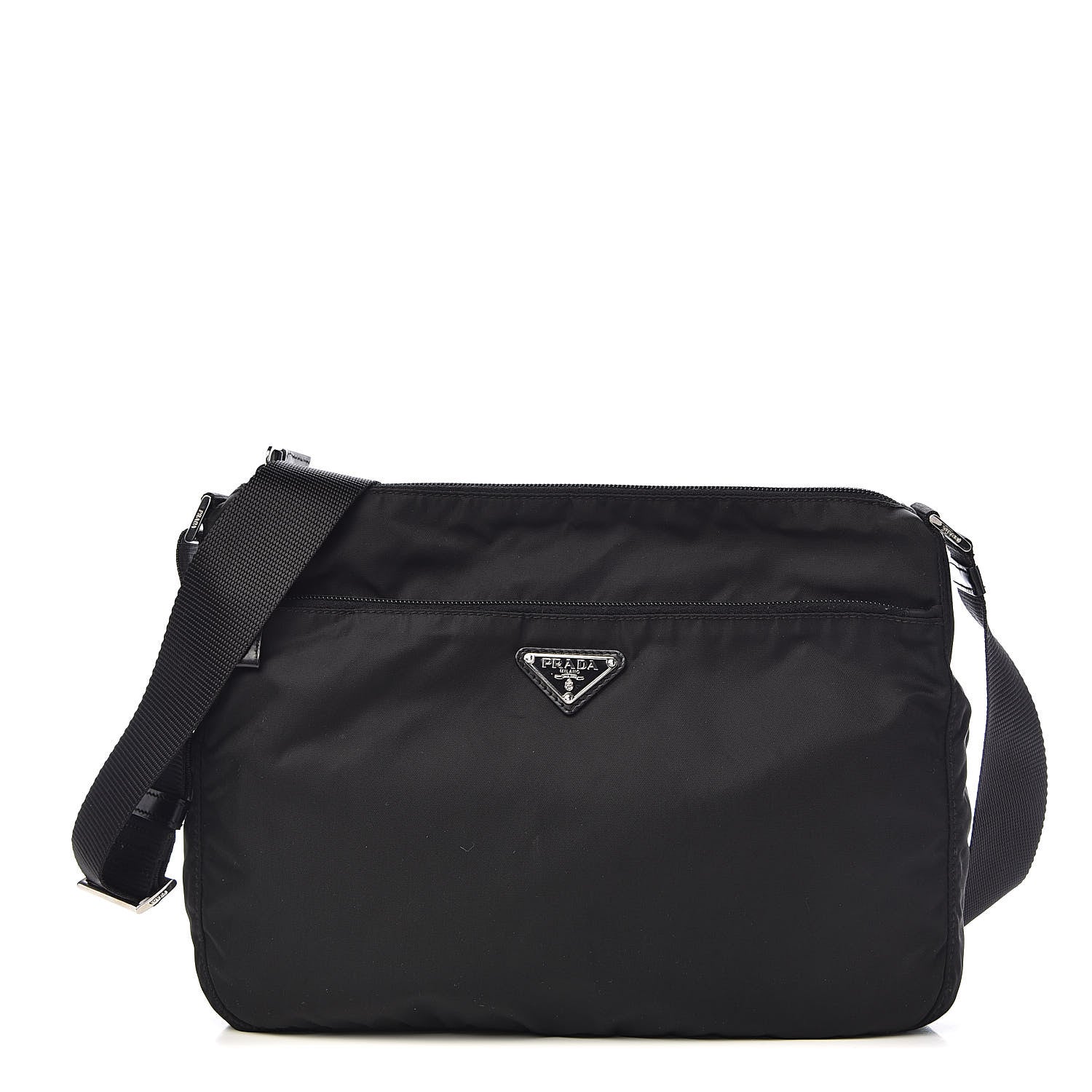 Prada Nylon Flat Messenger Bag Black 1 of 10