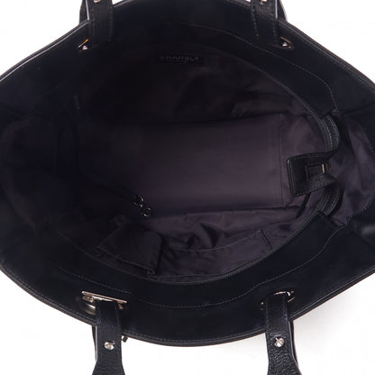 Chanel Coated Canvas Quilted Large Paris Biarritz Tote Black 4 of 9