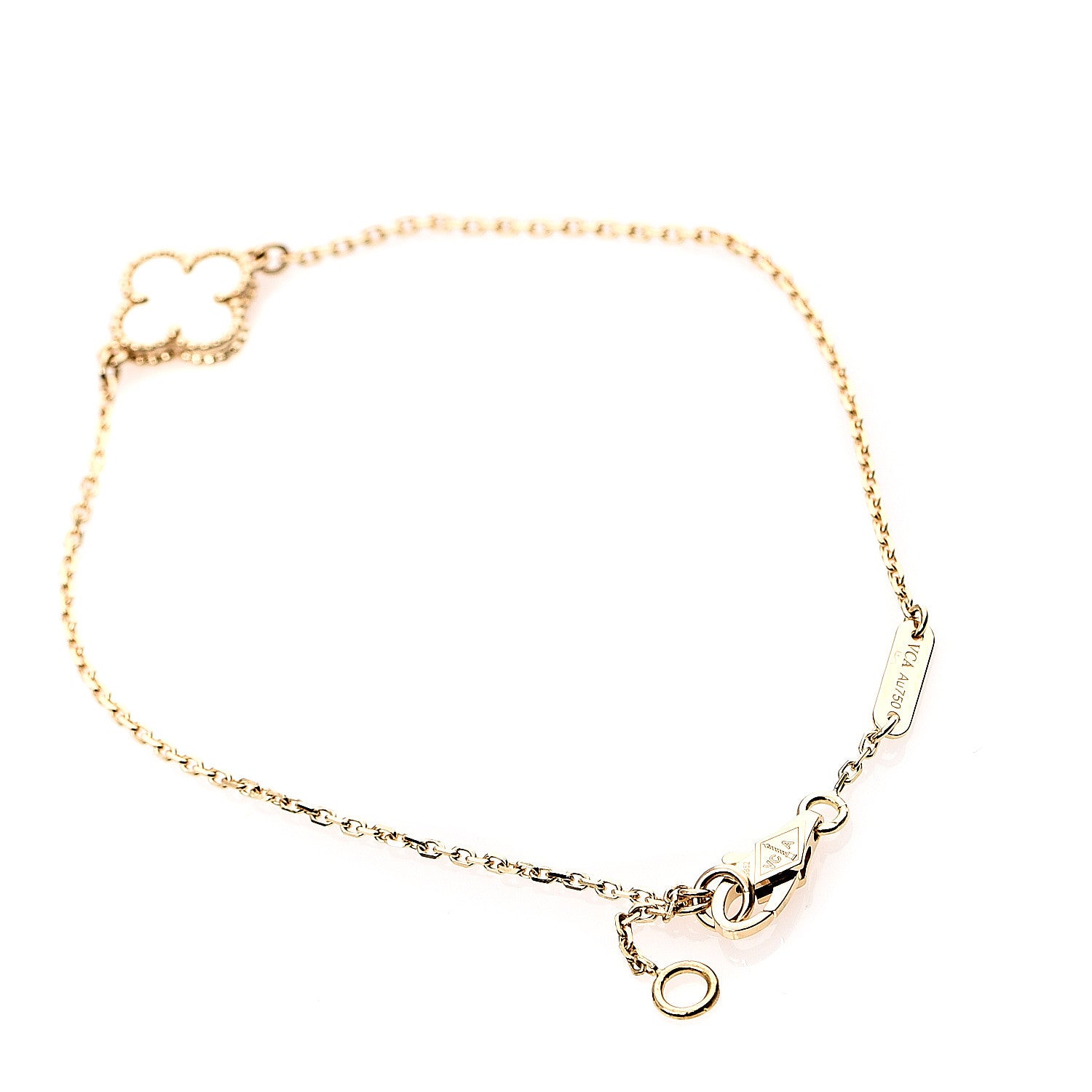 Van Cleef & Arpels 18K Yellow Gold Mother of Pearl Sweet Alhambra Bracelet 2 of 7