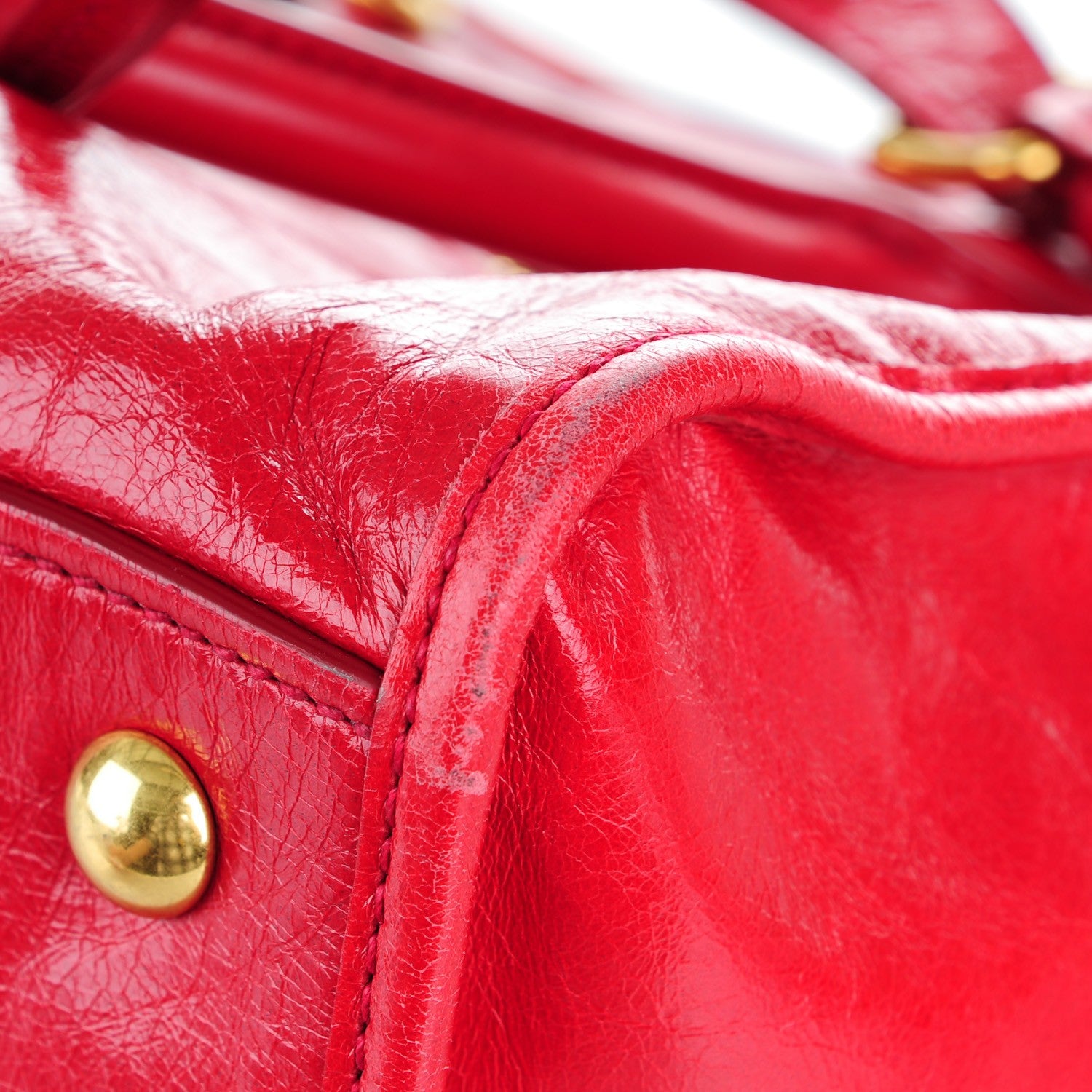Miu Miu Vitello Shine Zip Tote Rosso 10 of 10