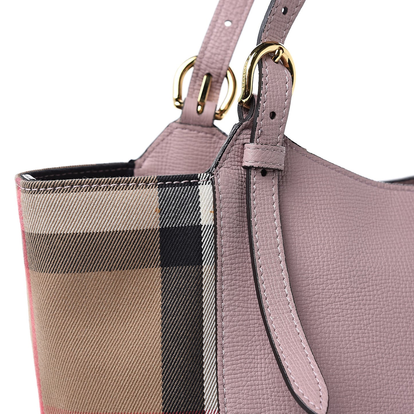 Grainy Calfskin House Check Small Canterbury Tote Pale Orchid