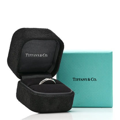 Tiffany Platinum Diamond 4mm Etoile Band Ring 56 7.5 6 of 6
