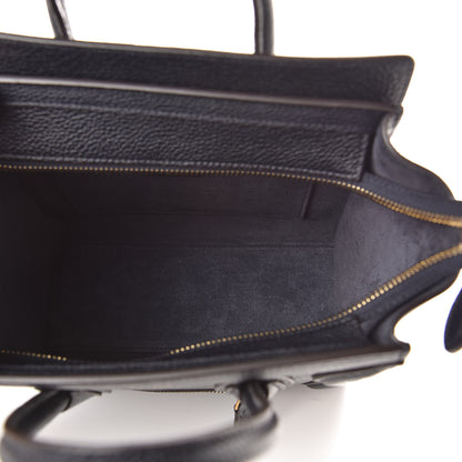 Celine Drummed Calfskin Nano Luggage Midnight 5 of 9