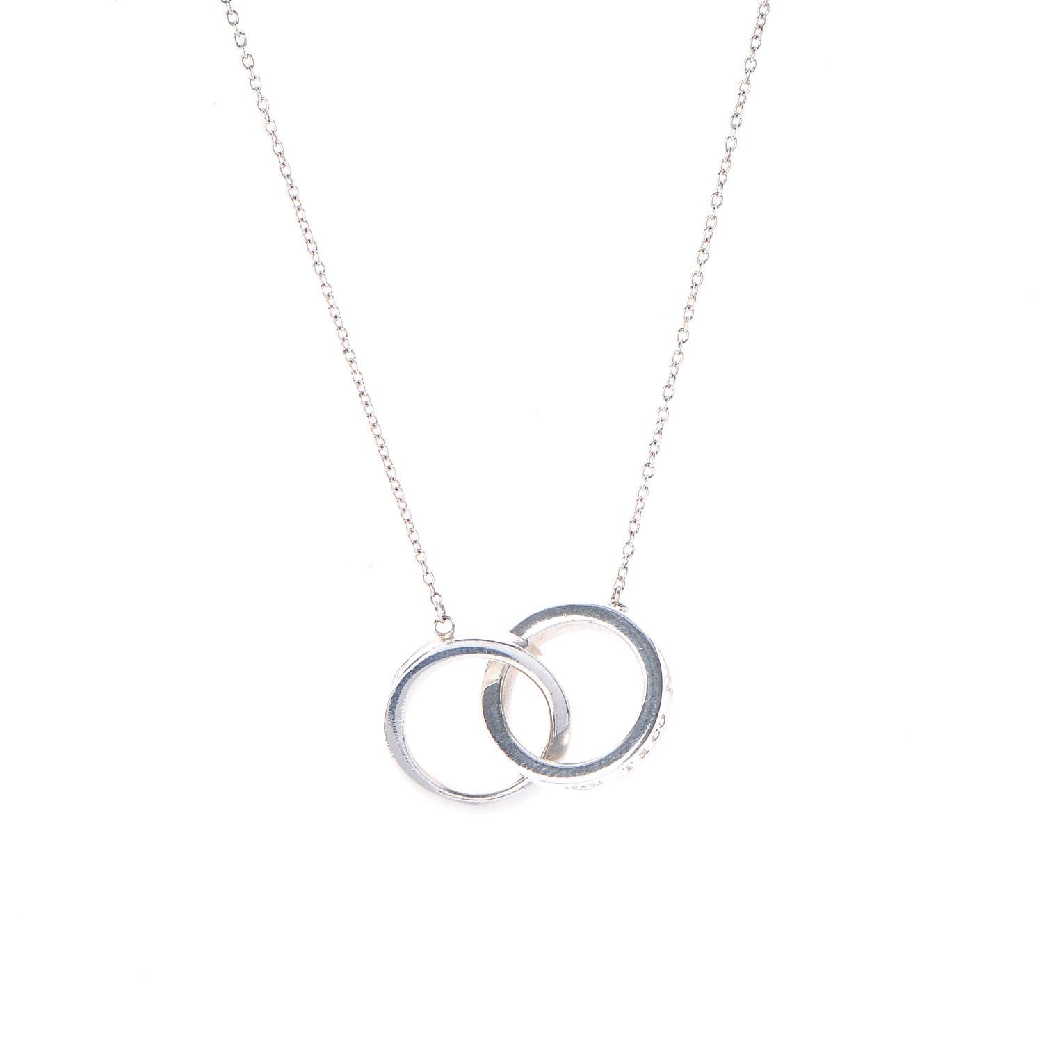 Tiffany Sterling Silver 1837 Interlocking Circles Pendant Necklace 4 of 9