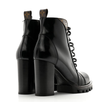 Louis Vuitton Patent Calfskin Star Trail Ankle Boots 37.5 Black 4 of 9