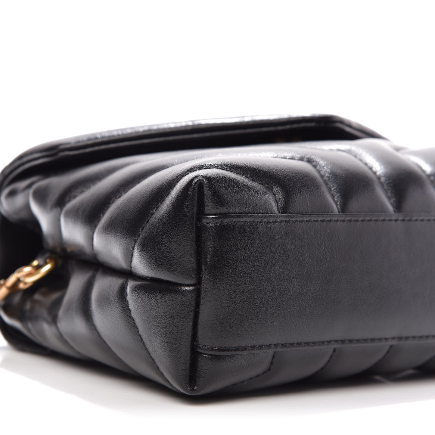Calfskin Y Quilted Monogram Toy Loulou Crossbody Bag Black