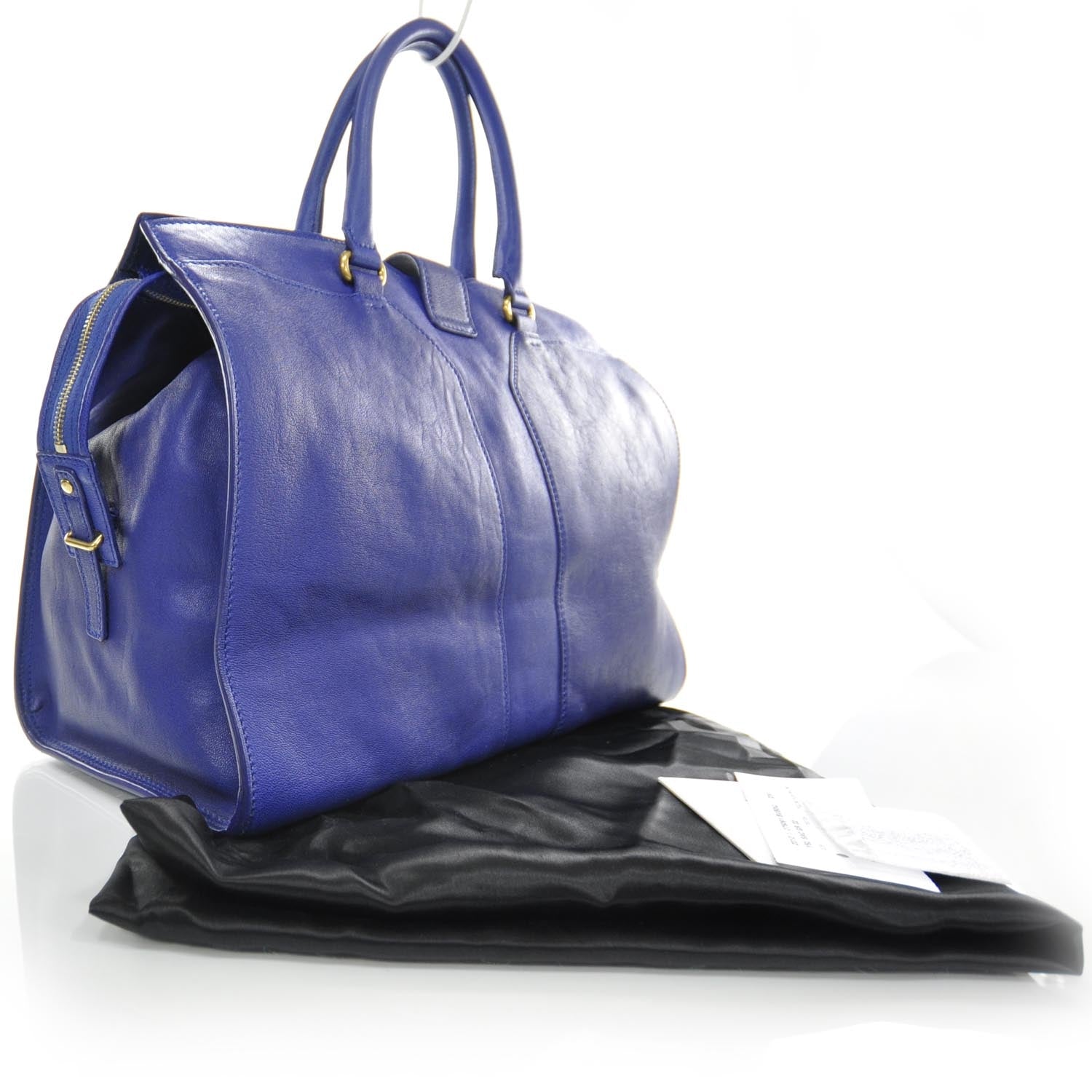 Saint Laurent Leather Large Cabas Chyc Blue 3 of 9