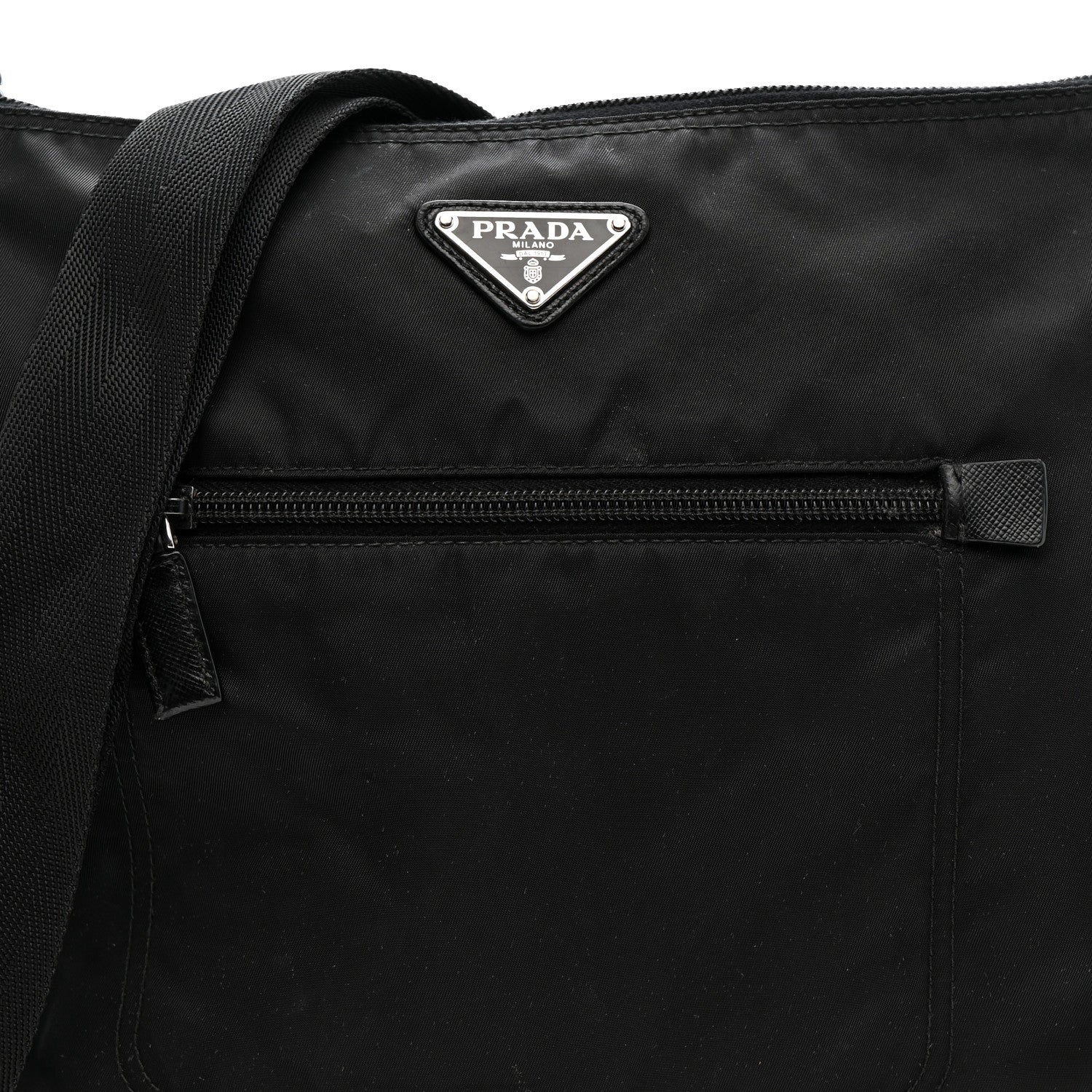 Prada Nylon Flat Messenger Bag Black 8 of 11