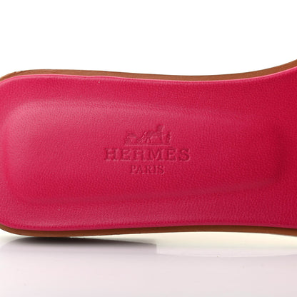 Hermes Box Calfskin Oran Sandals 36.5 Rose Sorbet 7 of 10
