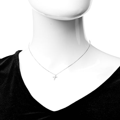 Cartier 18K White Gold Diamond Symbols Cross Pendant Necklace 2 of 5