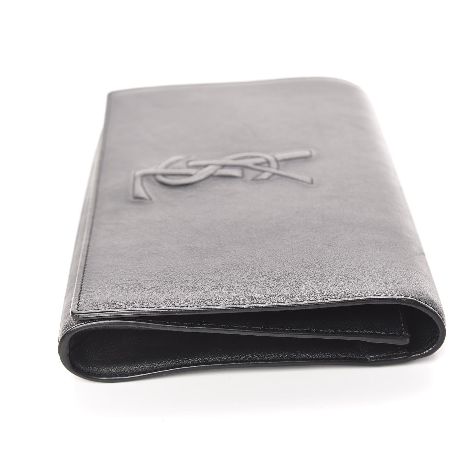 Saint Laurent Calfskin Monogram Large Belle De Jour Clutch Black 14 of 21