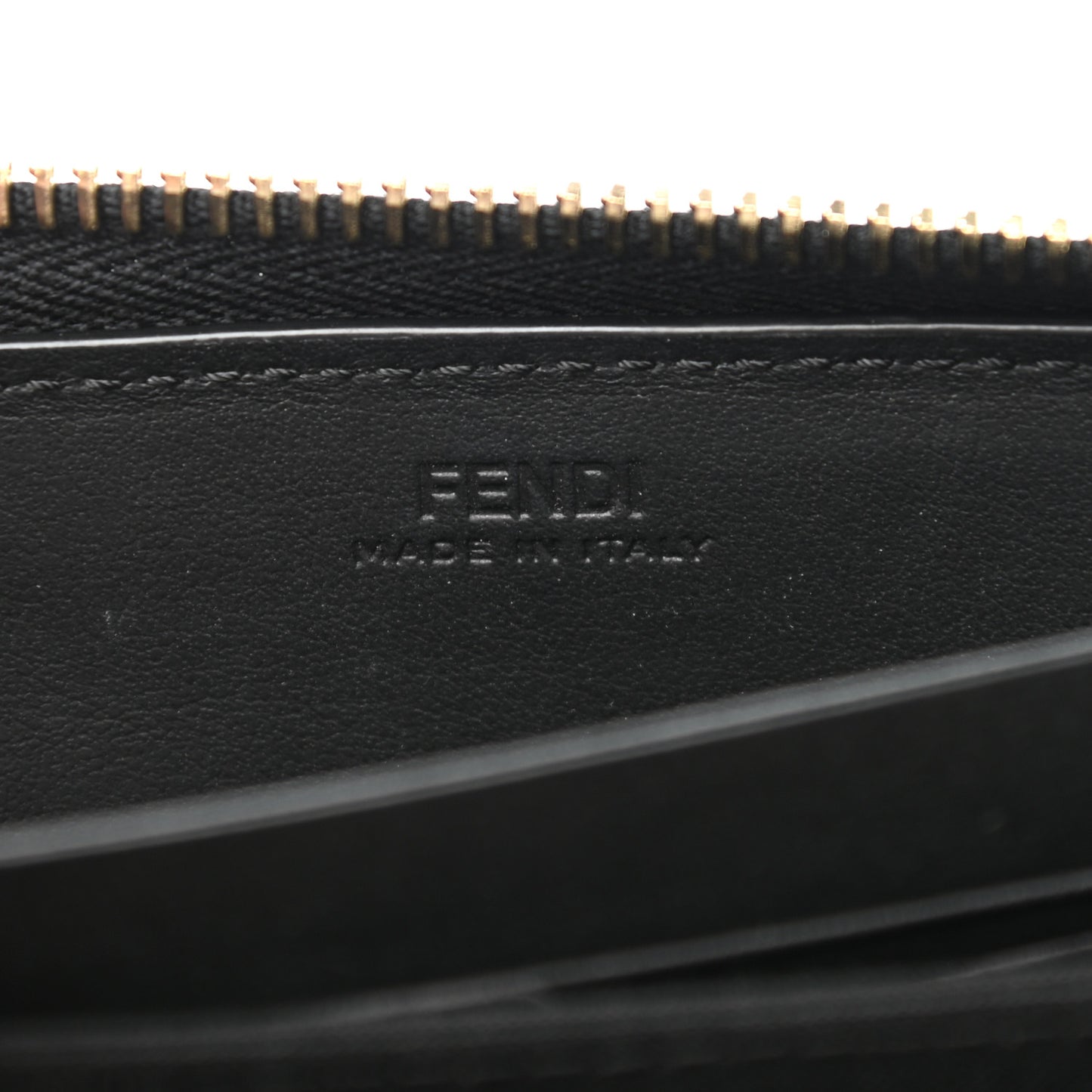 Vitello Century Metal Monster Eyes Zip Around Wallet Black